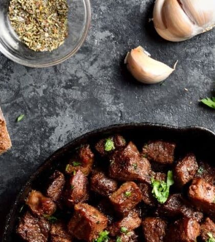 Barefoot Contessa Steak Bites with Garlic Butter