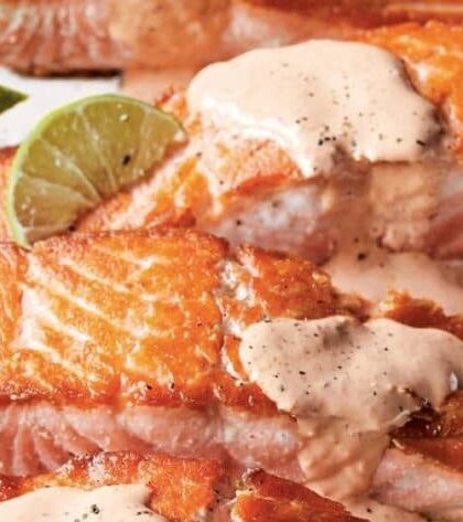 Ina Garten Seared Salmon with Spicy Red Pepper Aioli