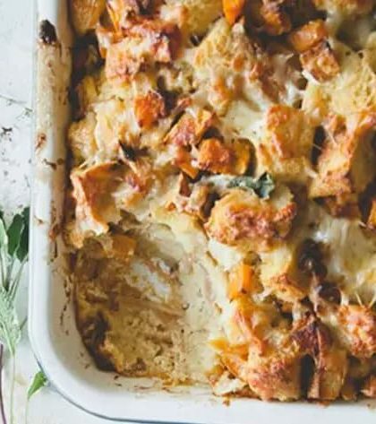 Ina Garten Artichoke and Leek Bread Pudding