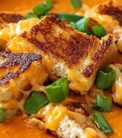 Barefoot Contessa Easy Tomato Soup & Grilled Cheese Croutons