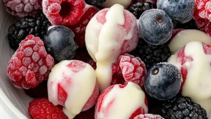Ina Garten Frozen Berries with Hot White Chocolate