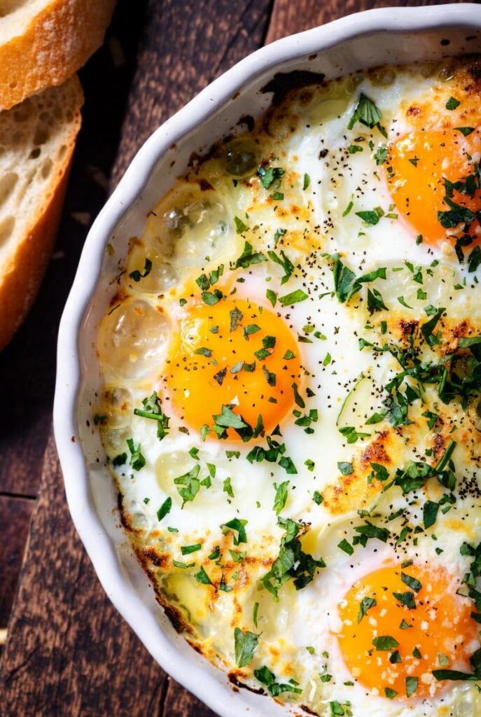 Ina Garten Baked Eggs with Cream and Herbs