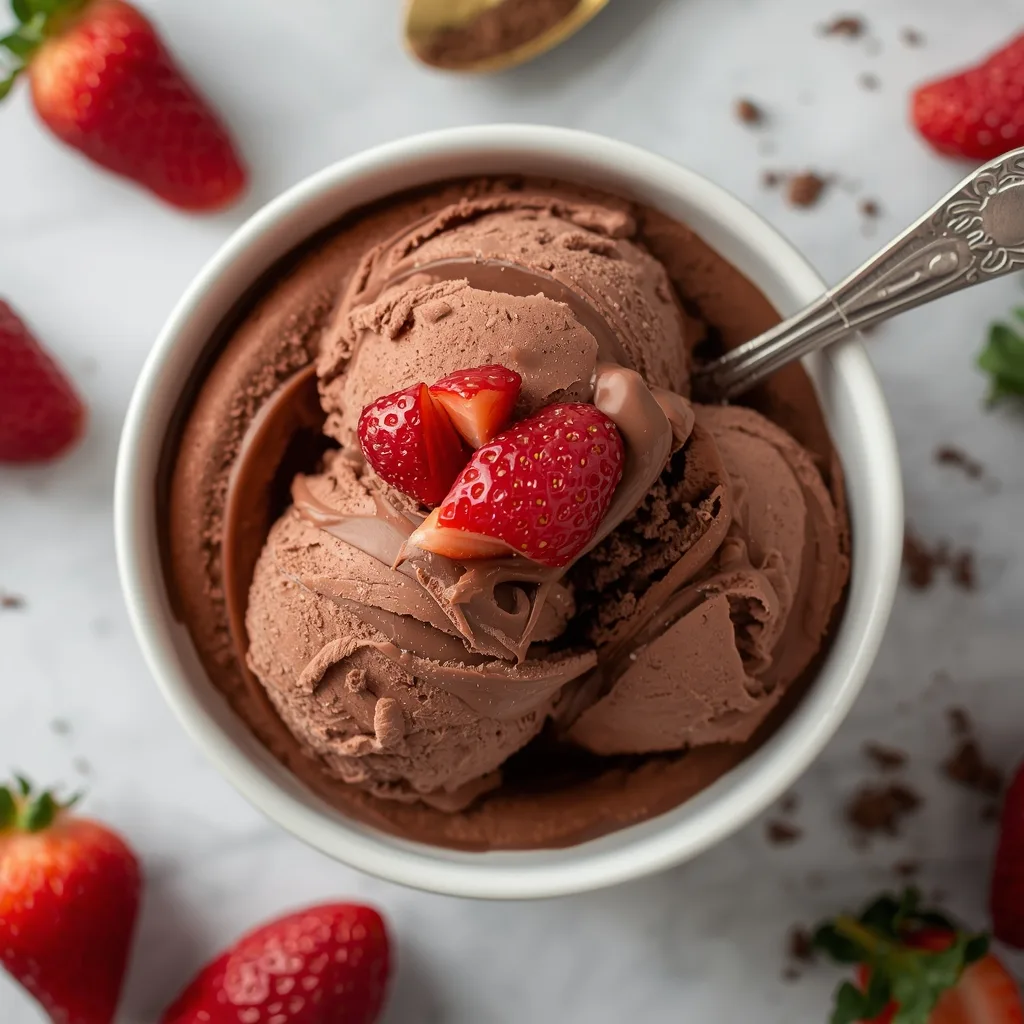 Chocolate Strawberry Ice Cream (No-Churn)