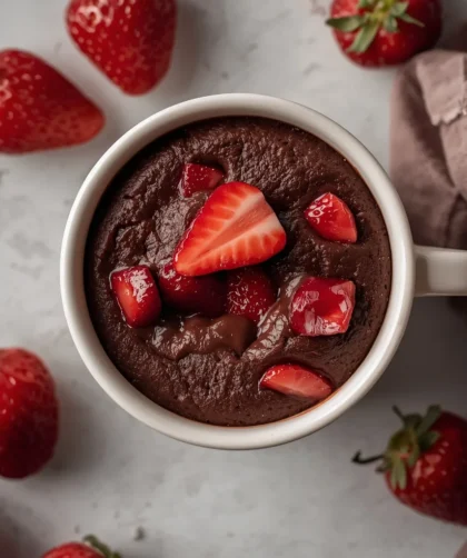 Chocolate Strawberry Mug Cake