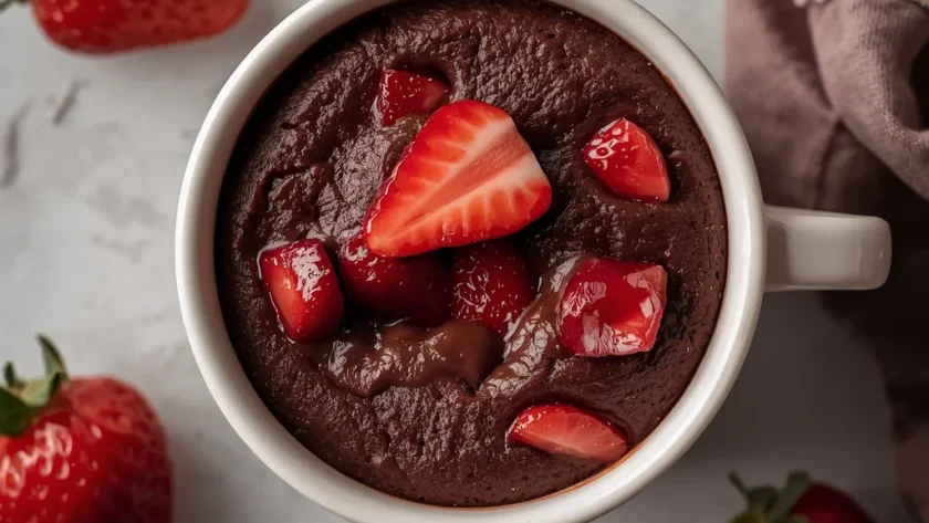 Chocolate Strawberry Mug Cake