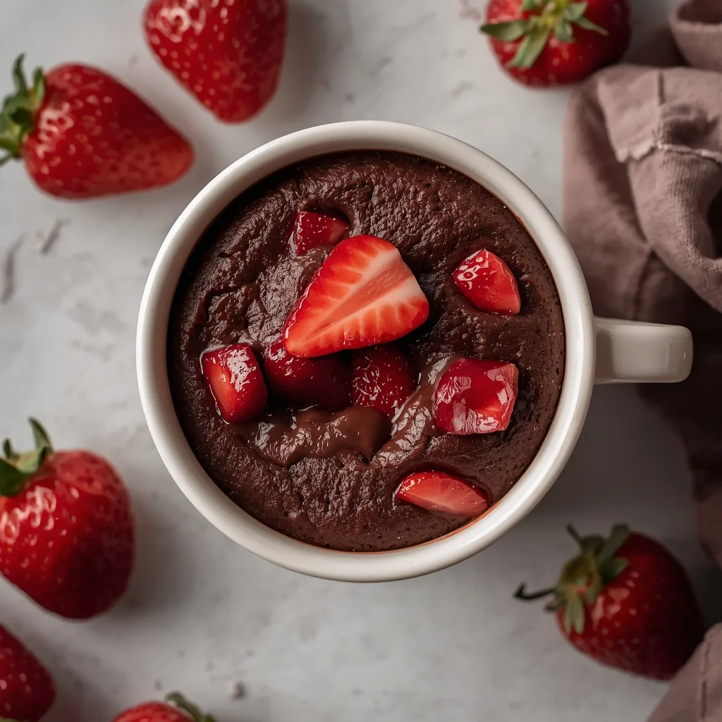 Chocolate Strawberry Mug Cake