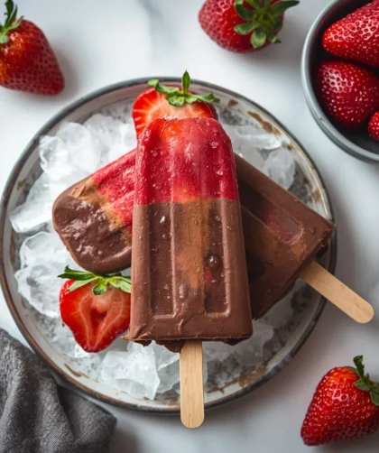 Chocolate Strawberry Popsicles