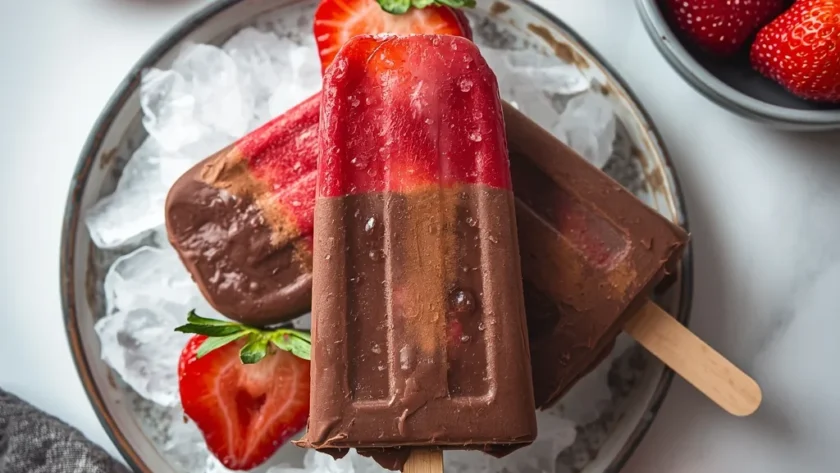 Chocolate Strawberry Popsicles