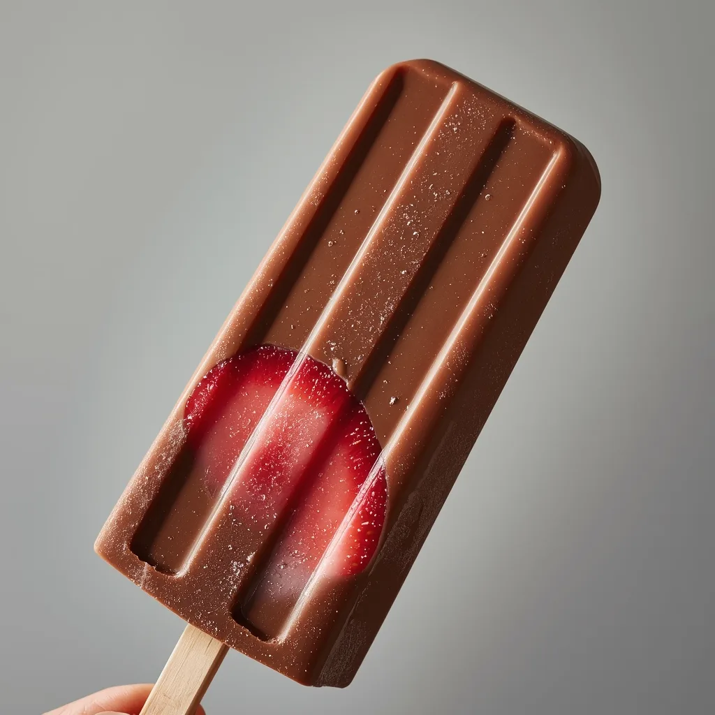 Chocolate Strawberry Popsicleserry Popsicles - recipe card