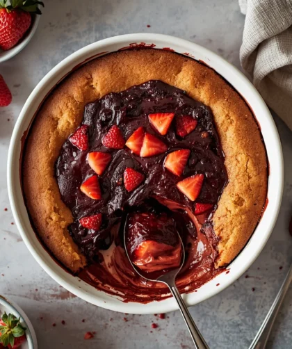 Easy Chocolate Strawberry Dump Cake