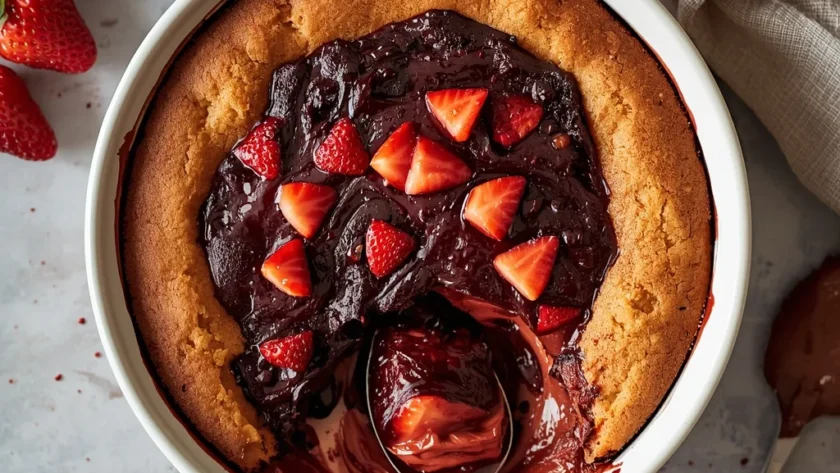 Easy Chocolate Strawberry Dump Cake