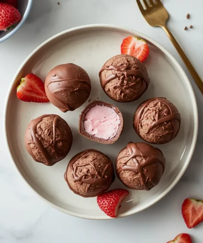 Frozen Chocolate Strawberry Yogurt Bites
