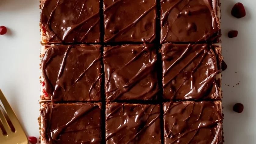 No-Bake Chocolate Strawberry Cheesecake Bars