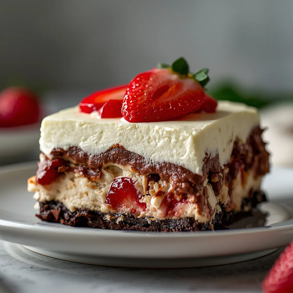 No-Bake Chocolate Strawberry Dessert Lasagna
