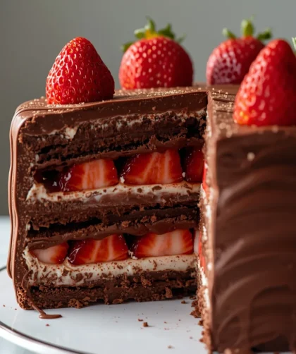 No-Bake Chocolate Strawberry Icebox Cake