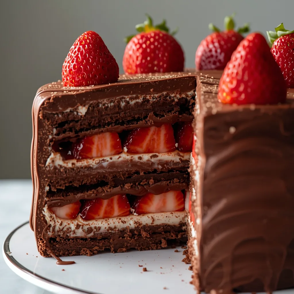 No-Bake Chocolate Strawberry Icebox Cake