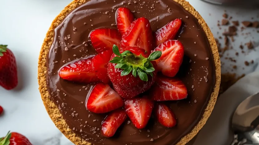 No-Bake Chocolate Strawberry Pudding Dessert