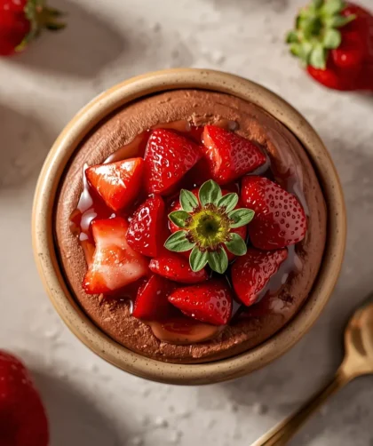 No-Bake Chocolate Strawberry Pudding Dessert