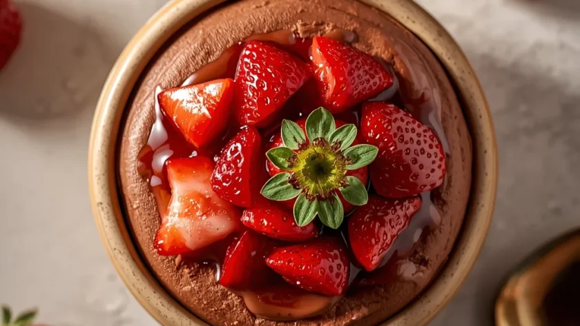 No-Bake Chocolate Strawberry Pudding Dessert