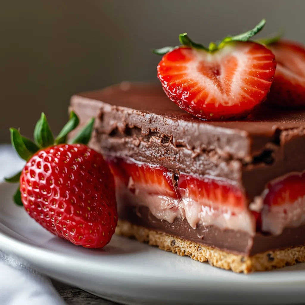 No-Bake Chocolate Strawberry Pudding Dessert