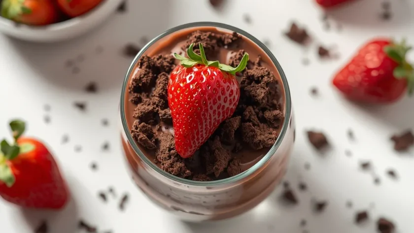 Quick Chocolate Strawberry Parfait