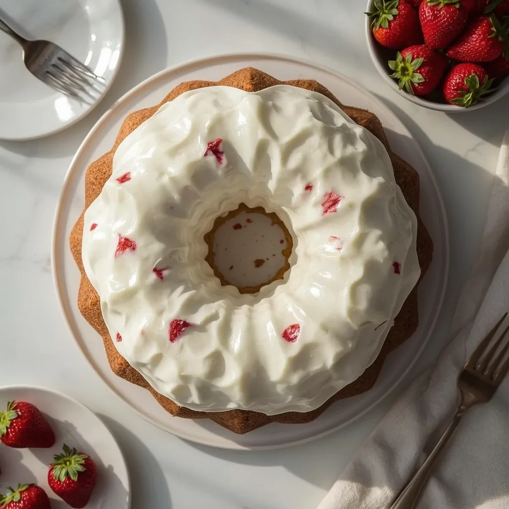 Strawberry Bundt Cake with Cream Cheese Frosting