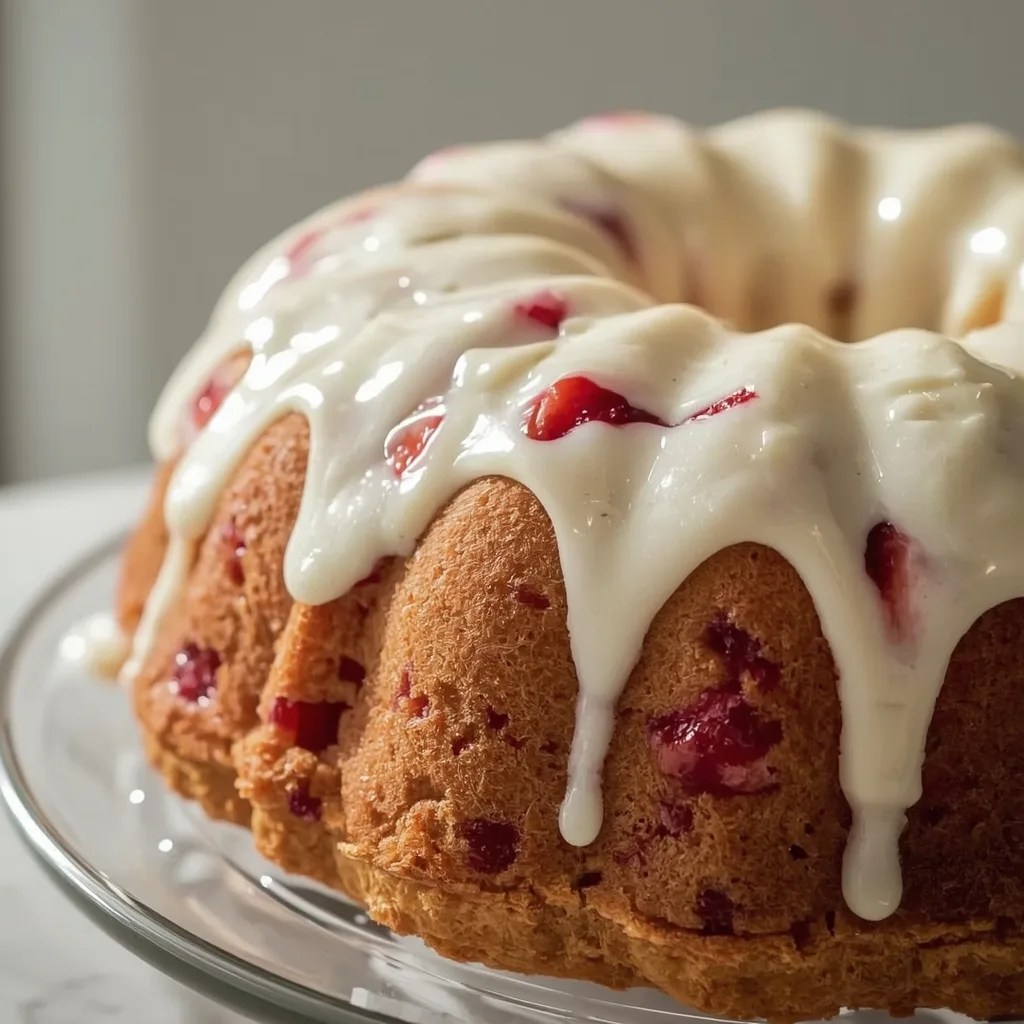 Strawberry Bundt Cake with Cream Cheese Frosting