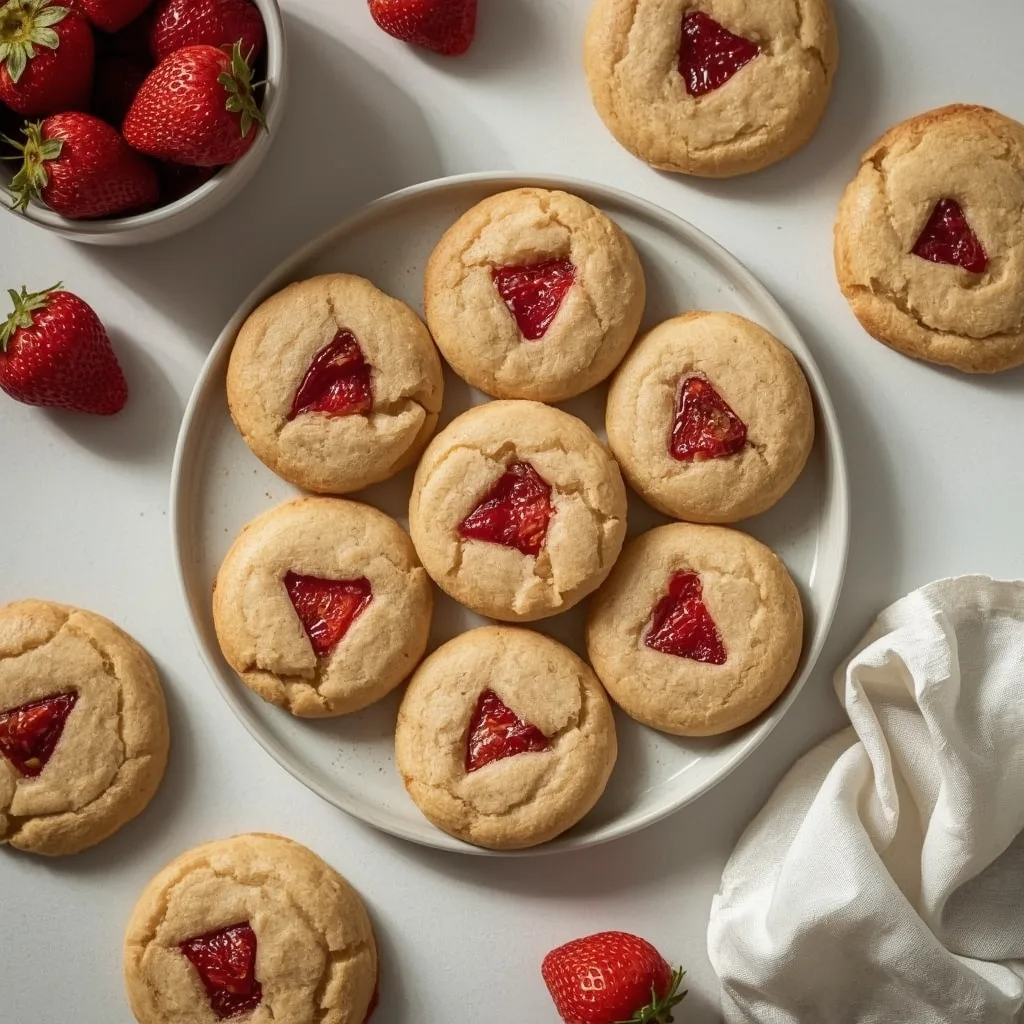 Strawberry Shortbread Cookies