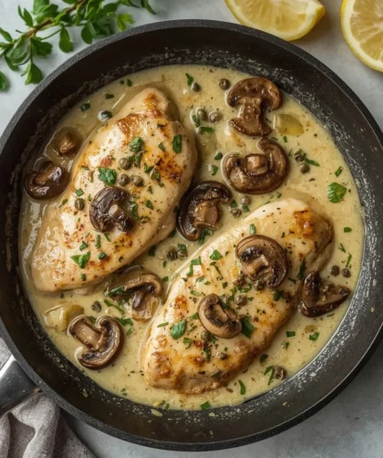Chicken Piccata with Mushrooms
