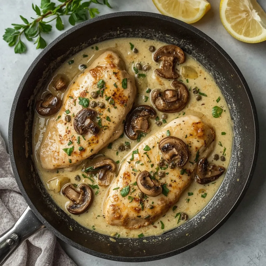 Chicken Piccata with Mushrooms