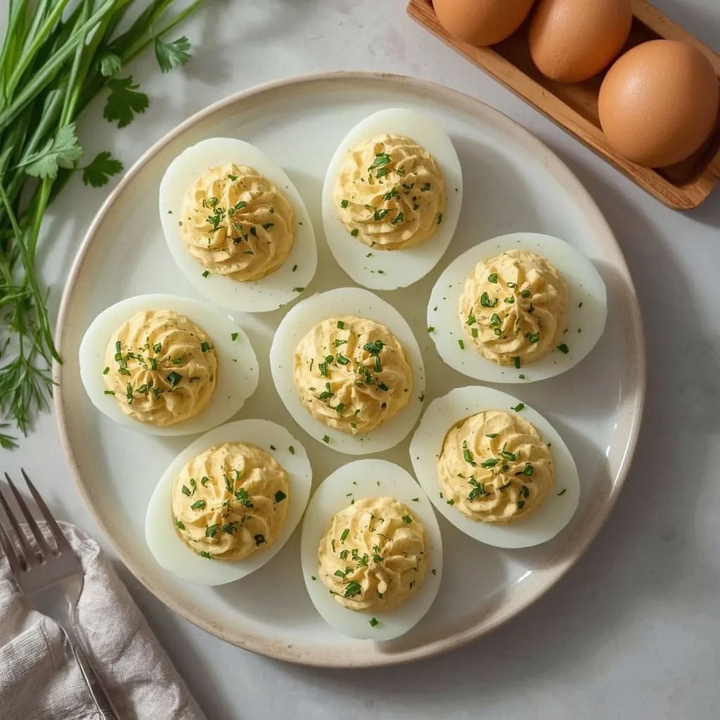 Garlic Herb Deviled Eggs