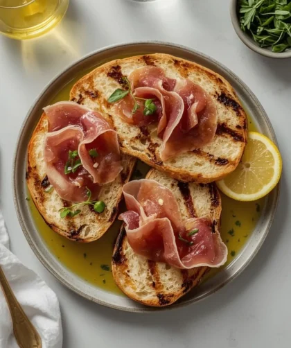Grilled Bread with Prosciutto