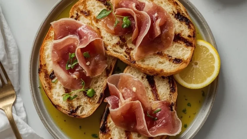Grilled Bread with Prosciutto