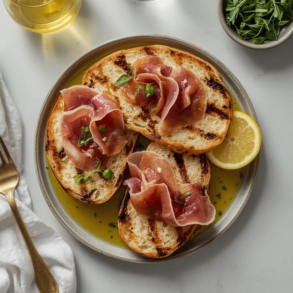 Grilled Bread with Prosciutto