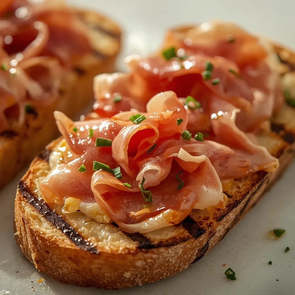 Grilled Bread with Prosciutto