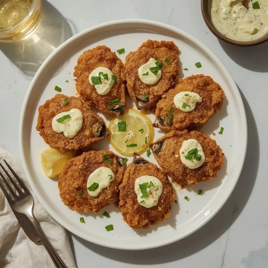 Ina Garten Fried Oysters with Lemon Saffron Aioli