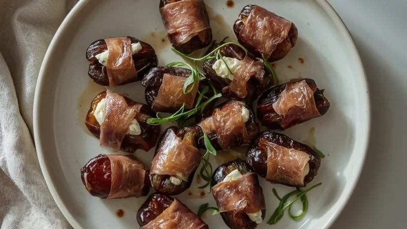 Ina Garten Warm Dates with Blue Cheese and Prosciutto