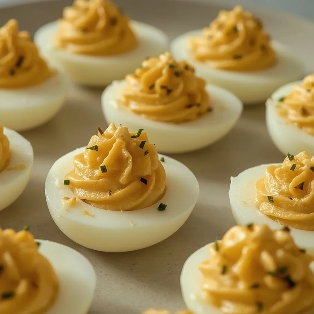 Pumpkin-Shaped Deviled Eggs