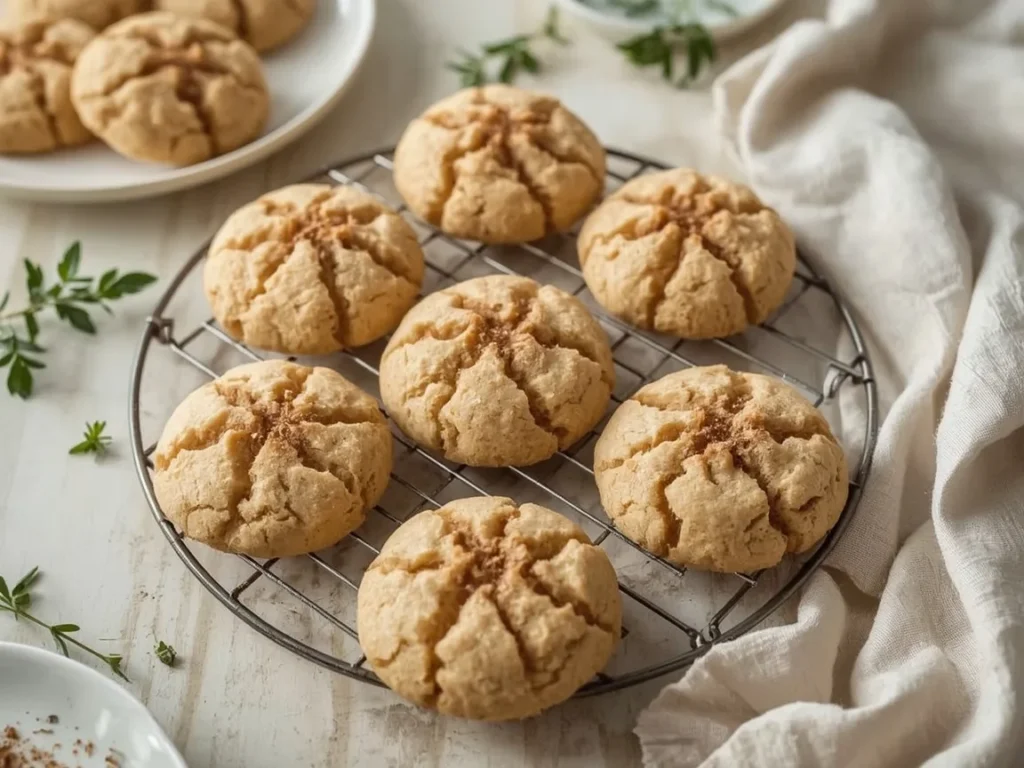 Brown butter snickerdoodles with cinnamon sugar on a cooling rack
