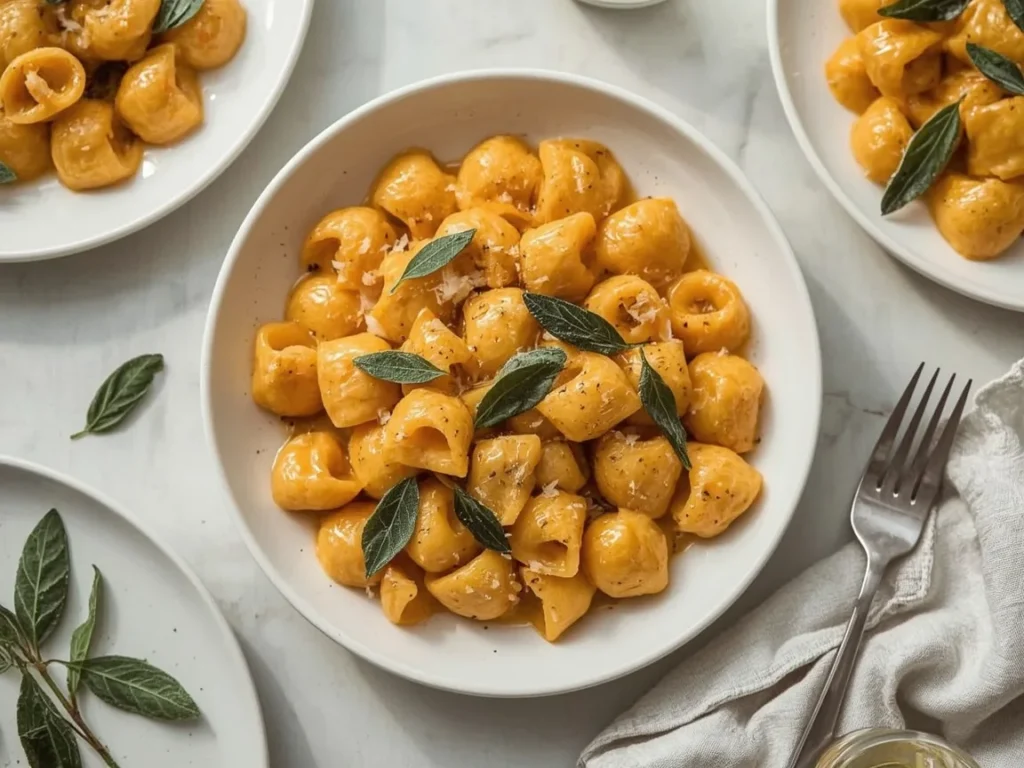 Creamy pumpkin and sage pasta with parmesan