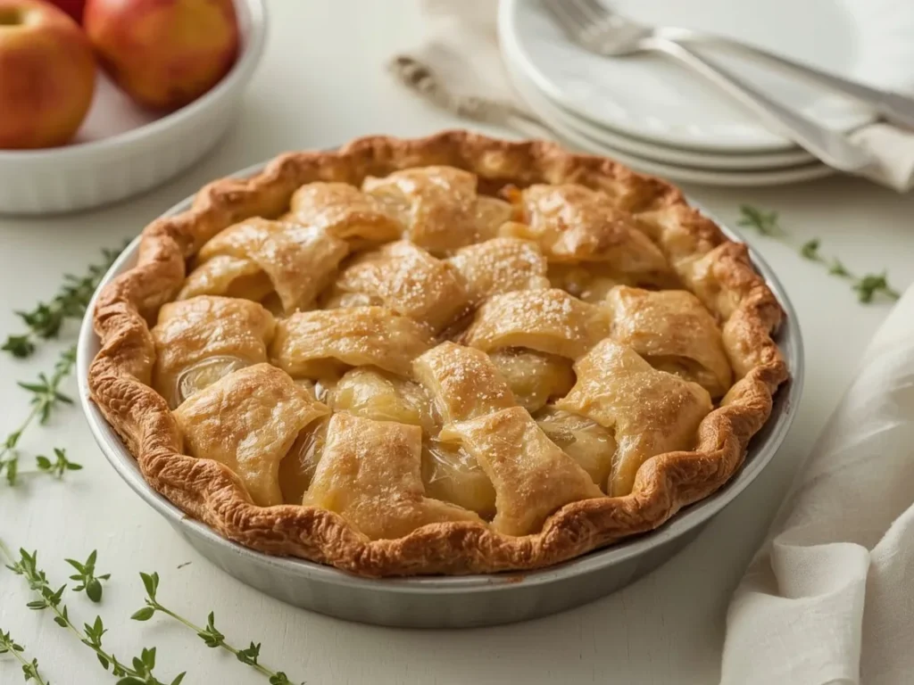 Freeze-ahead double-crust apple pie with bubbling juices