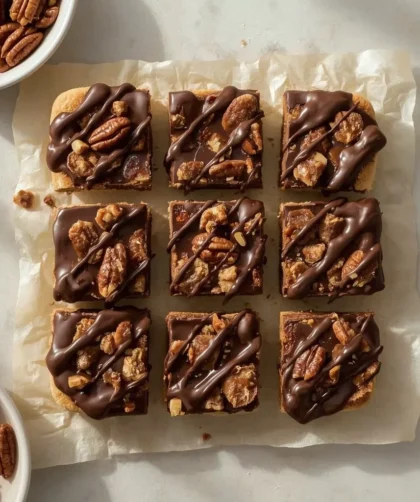 Ina Garten Chocolate-Dipped Pecan Squares