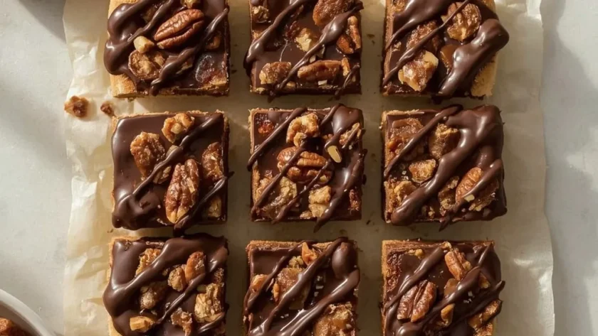 Ina Garten Chocolate-Dipped Pecan Squares