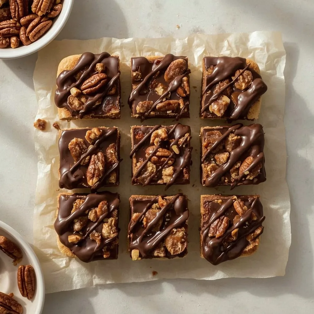 Ina Garten Chocolate-Dipped Pecan Squares