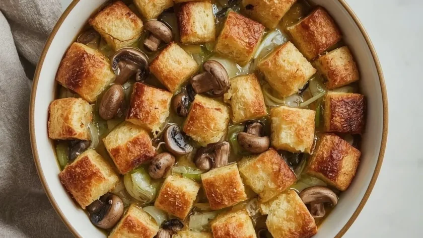 Ina Garten Mushroom and Leek Bread Pudding