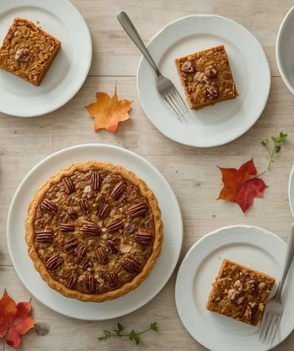 One-bowl Thanksgiving desserts with pumpkin bread, apple cake, cranberry pie, blondies and gingerbread