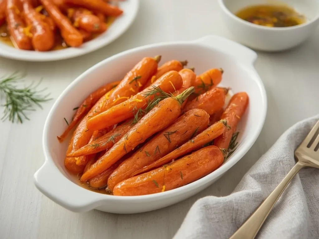 Orange-glazed carrots with fresh dill