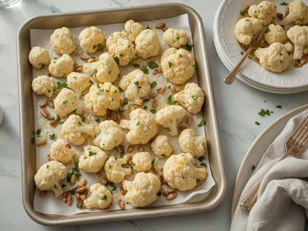 Parmesan roasted cauliflower with lemon and parsley