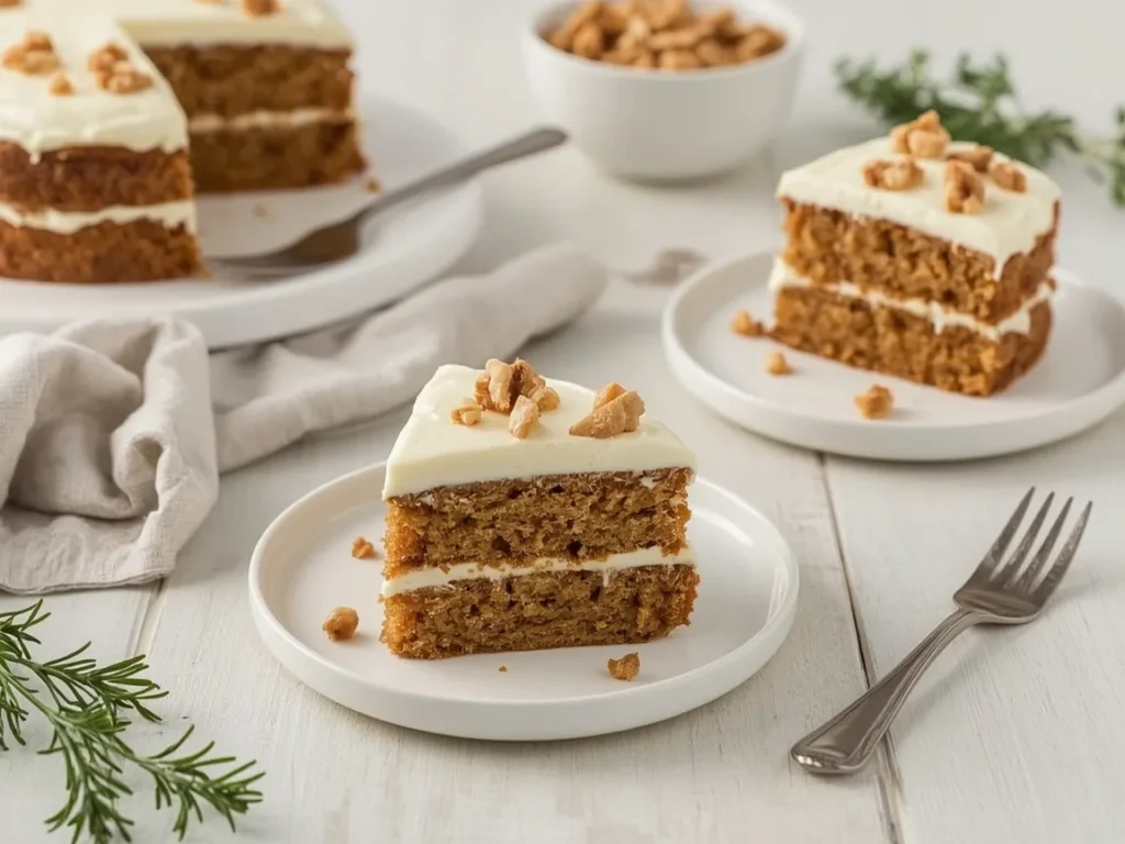 Slow cooker carrot cake slices with cream cheese frosting