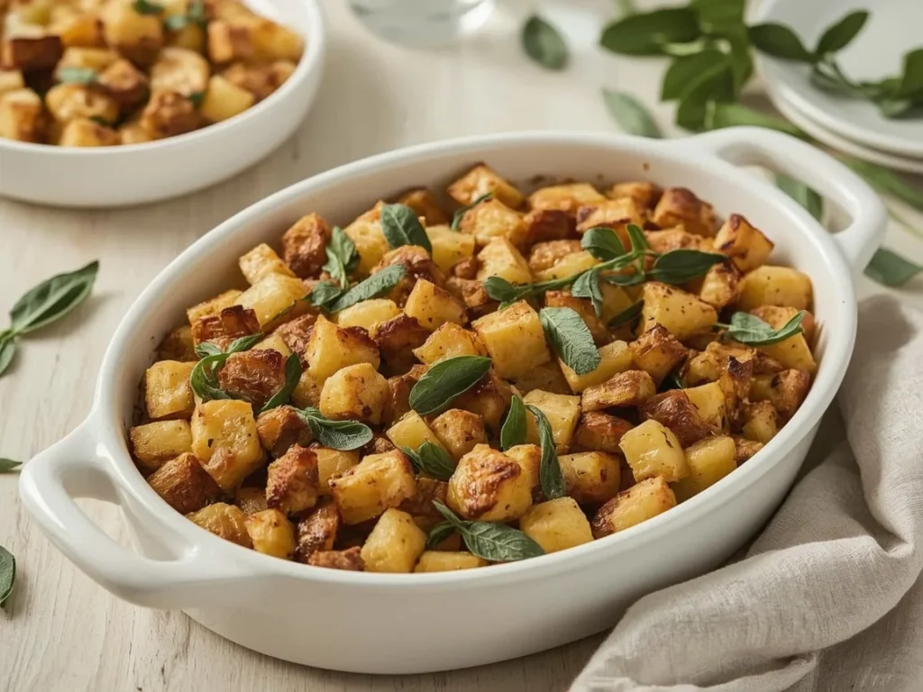 Sourdough stuffing with apples and sage